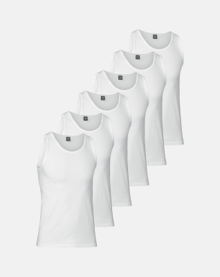 Bio-Baumwolle, Unterhemd Top, 6-pack, Weiß, GOTS -JBS