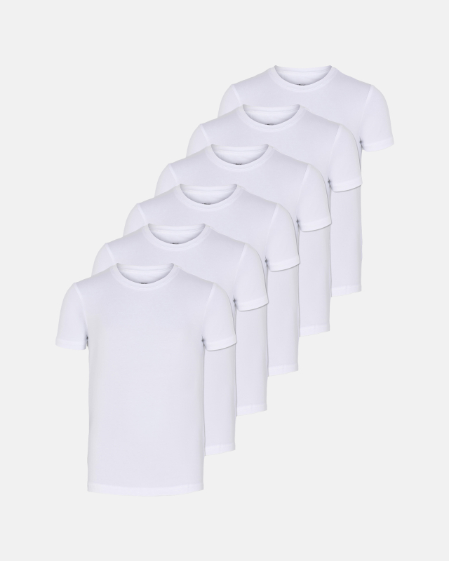 Bambus, Unterhemd T-shirt, 6-Pack, Weiß - Junge -JBS