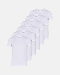 Bambusviskose, Unterhemd T-shirt, 6-Pack, Weiß - Junge -JBS