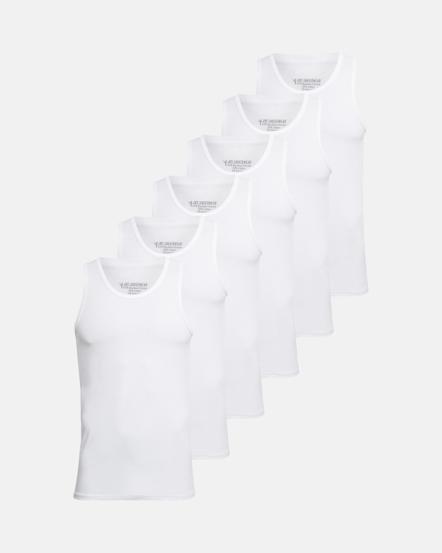 Bambusviskose, Unterhemd, 6-pack, Weiß
