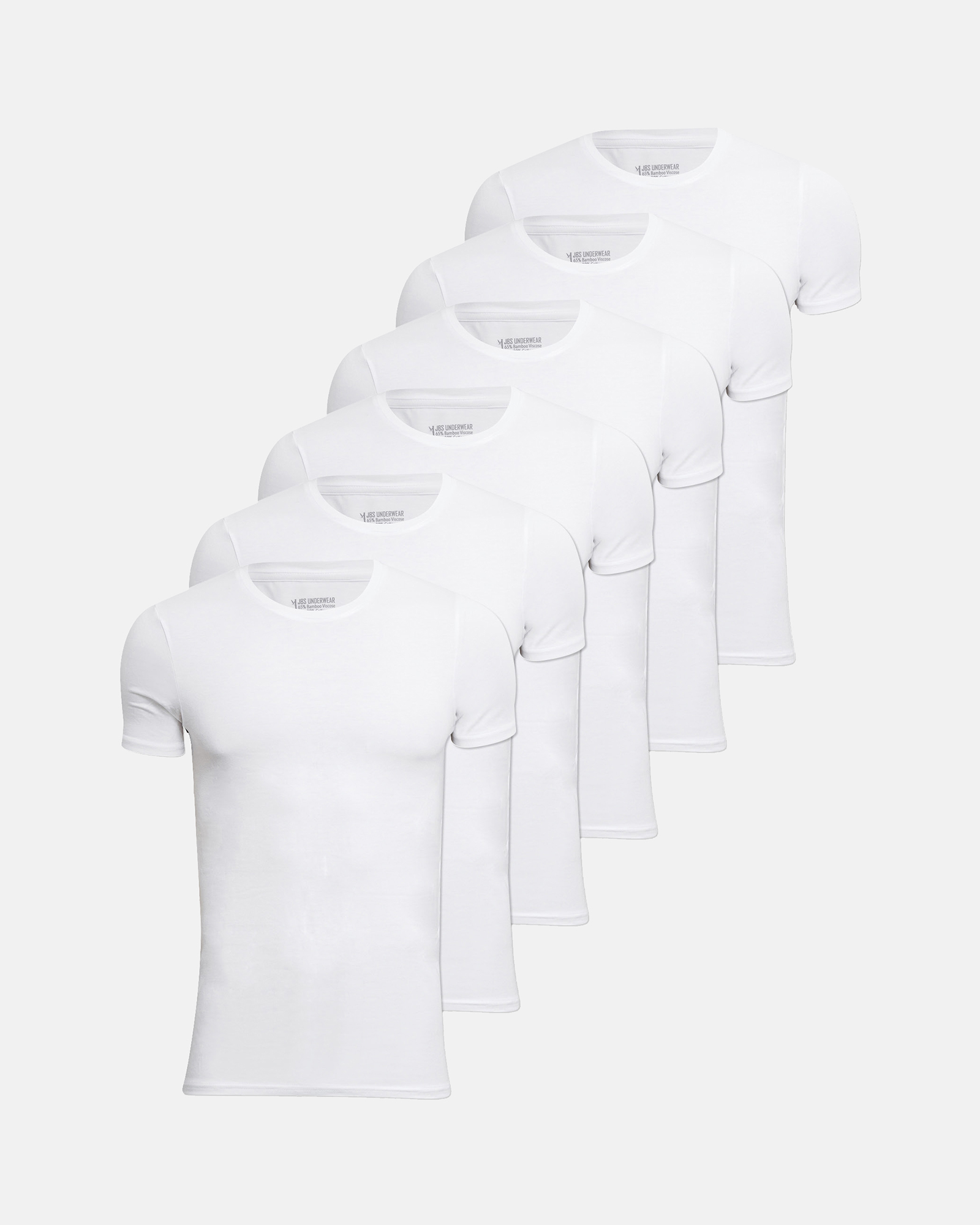 Bambusviskose, Unterhemd mit Rundhalsausschnitt, 6-pack, Weiß -JBS Bambusviskose, Unterhemd mit Rundhalsausschnitt, 6-pack, Weiß -JBS