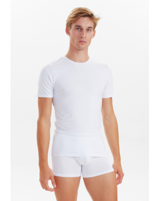 Bambusviskose, Unterhemd Rundhals, 6-pack, Weiß