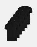 Bambusviskose, Unterhemd T-Shirt, 6-Pack, schwarz - Junge