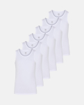 Bambusviskose, Unterhemd, 6-Pack, Weiß - Junge