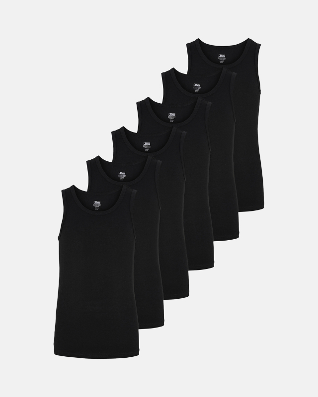 Bambusviskose, Unterhemd, 6-Pack, schwarz - Junge -JBS