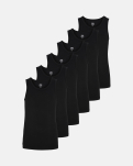 Bambusviskose, Unterhemd, 6-Pack, schwarz - Junge -JBS