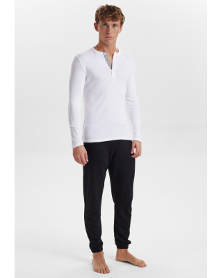 Langarmshirt m. Knöpfen 2-pack, Bio-Baumwolle, Weiß
