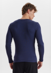 Langarmshirt m. Knöpfen 2-pack, Bio-Baumwolle, Marine