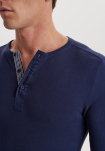 Langarmshirt m. Knöpfen 2-pack, Bio-Baumwolle, Marine