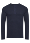 Langarmshirt m. Knöpfen 2-pack, Bio-Baumwolle, Marine
