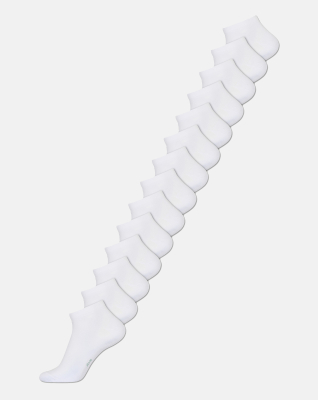 Sneakersocken 14-Pack, Bambusviskose, Weiß