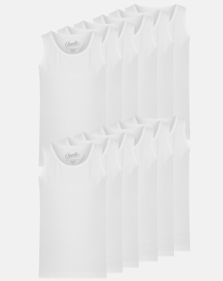 Bio-Baumwolle, Unterhemd, 12-pack, Weiß, Jungen