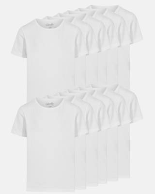 Bio-Baumwolle, T-Shirt, 12-pack, Weiß, Jungen