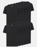 Bio-Baumwolle, T-Shirt, 12-pack, Schwarz, Jungen