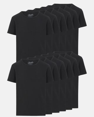 Bio-Baumwolle, T-Shirt, 12-pack, Schwarz, Jungen