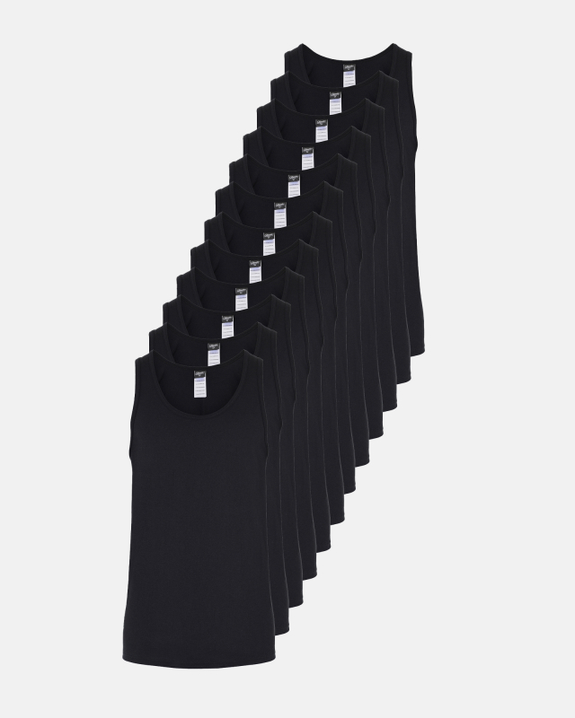 Tanktop 12-pack, Bio-Baumwolle, Schwarz
