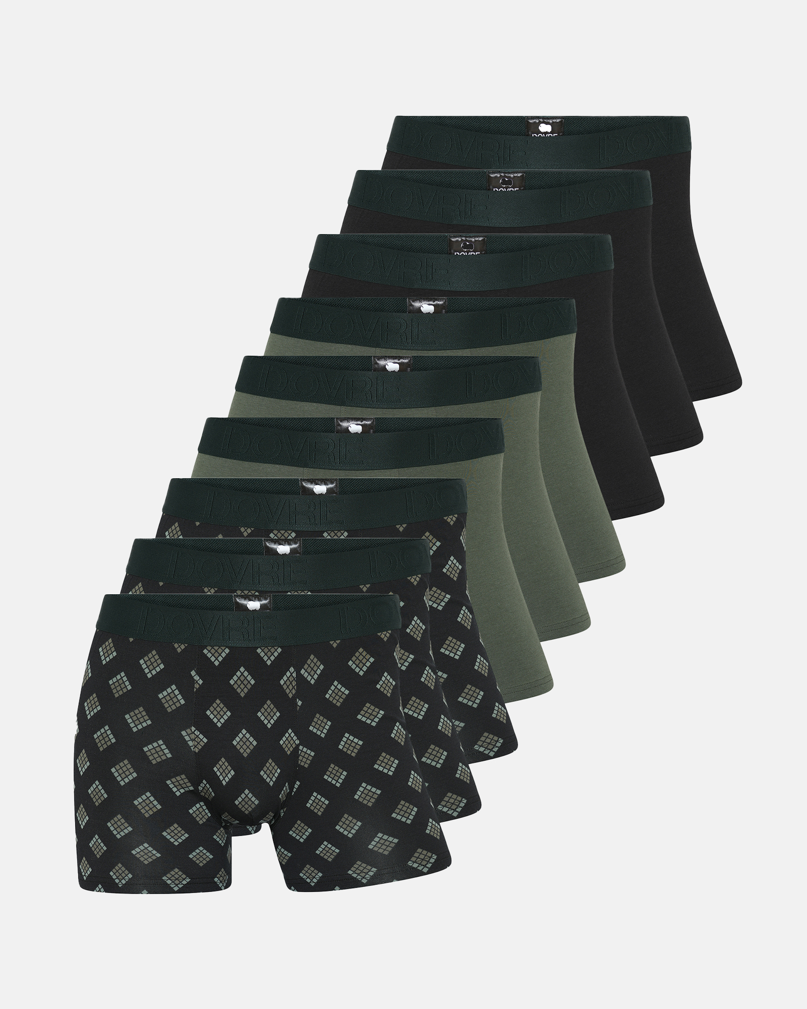 Bambus, Boxershorts, 9-Pack, Mehrfarbig 954 -Dovre Bambus, Boxershorts, 9-Pack, Mehrfarbig 954 -Dovre