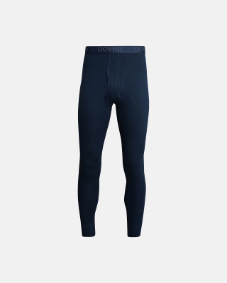 2-pack Bio-Baumwolle, Lange Unterhosen "Rib", Blau