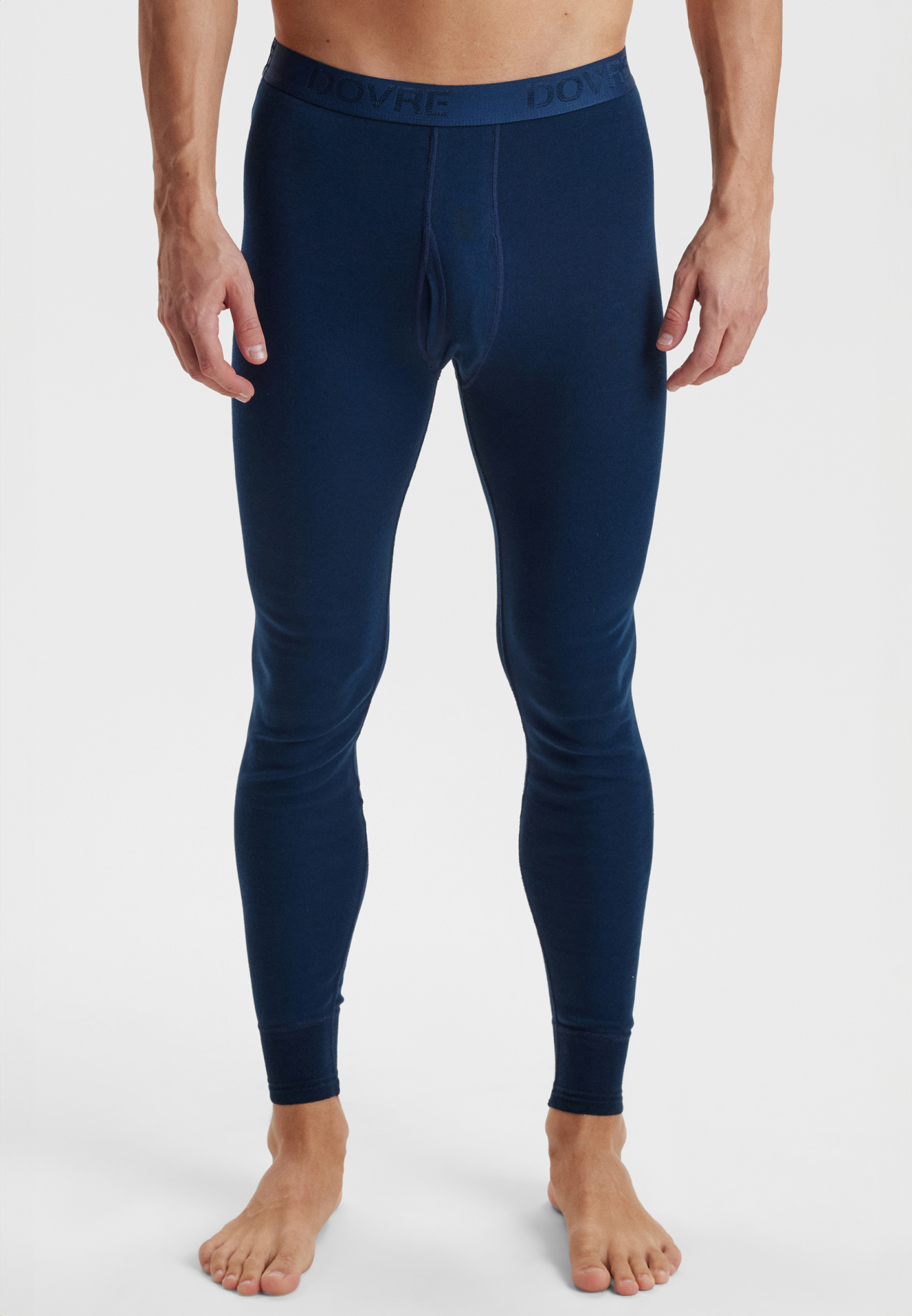 2-pack Bio-Baumwolle, Lange Unterhosen "Rib", Blau -Dovre 2-pack Bio-Baumwolle, Lange Unterhosen "Rib", Blau -Dovre