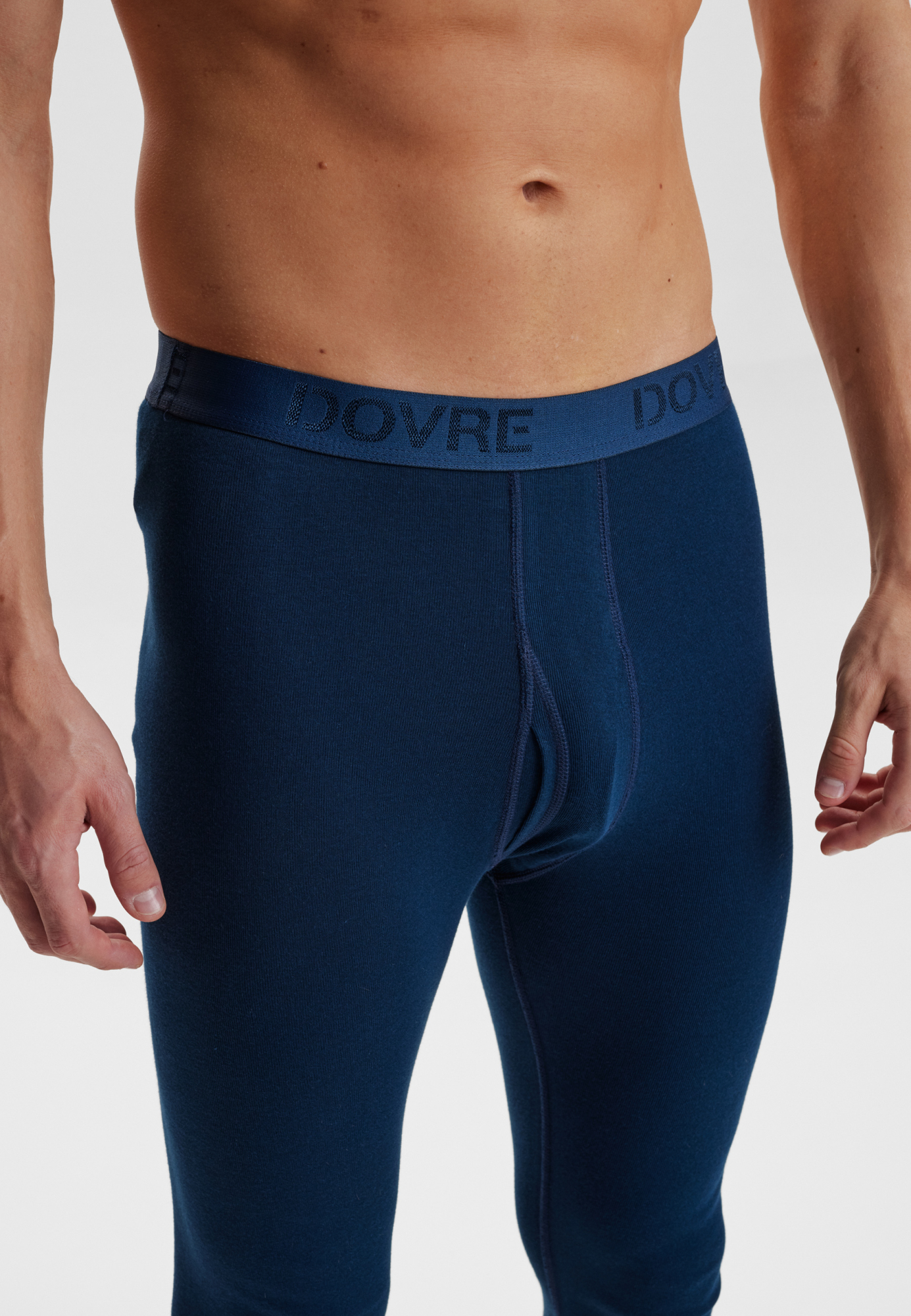 2-pack Bio-Baumwolle, Lange Unterhosen "Rib", Blau -Dovre 2-pack Bio-Baumwolle, Lange Unterhosen "Rib", Blau -Dovre