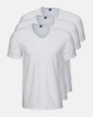 3-pack Bio-Baumwolle, T-shirt, v-neck, Weiß -Dovre