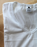 3-pack Bio-Baumwolle, T-shirt, v-neck, Weiß -Dovre