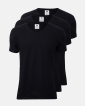 3-pack Bio-Baumwolle, T-shirt, v-neck, Schwarz - Dovre
