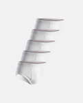5-pack Bio-Baumwolle, Briefs mit Schlitz "Rib", Weiß -Dovre