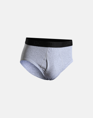5-pack Bio-Baumwolle, Briefs mit Schlitz "Rib", Grau -Dovre