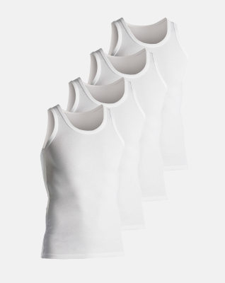 Tanktop 4-pack, Bio-Baumwolle, Weiß