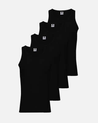 Tanktop 4-pack, Bio-Baumwolle, Schwarz