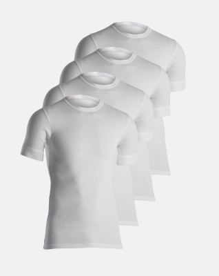 T-Shirt 4-pack, Bio-Baumwolle, Weiß