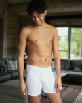 5-pack Bio-Baumwolle, Boxershorts mit Schlitz "Rib", Weiß -Dovre