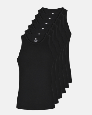 Tanktop 6-pack, Bambusviskose, Schwarz