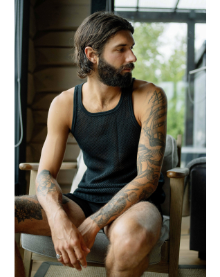 Tanktop 6-pack, Bambusviskose, Schwarz