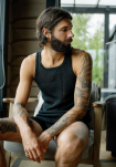 Tanktop 6-pack, Bambusviskose, Schwarz