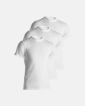 3-pack Bio-Baumwolle, T-Shirt Rundhals "Jersey", Weiß - Dovre