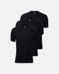3-pack Bio-Baumwolle, T-Shirt Rundhals "Jersey", Schwarz -Dovre