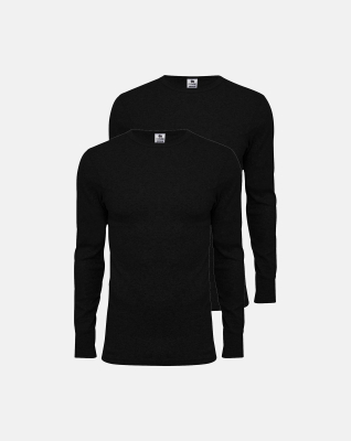 Langarmshirt 2-pack, Bio-Baumwolle, Schwarz