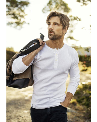Langarmshirt "Grandad" 2-pack, Bio-Baumwolle, Weiß
