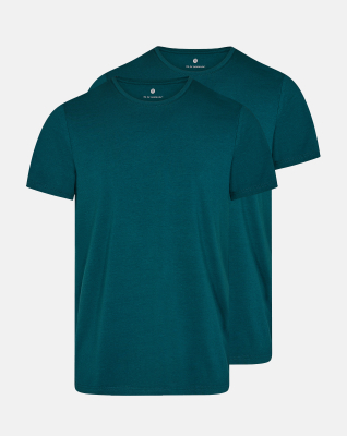 T-Shirt Rundhalsausschnitt 2-pack, Bambusviskose, Grün