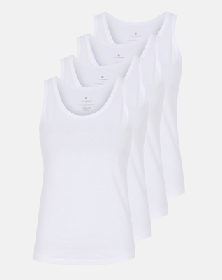 Bio-Baumwolle, Tanktop 4-pack, Weiß