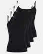Bio-Baumwolle | Trägertop 4-pack | Schwarz - JBS of Denmark Women