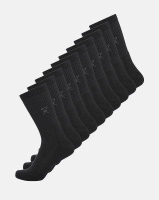 Tennissocken 10-pack, Bambusviskose, Schwarz