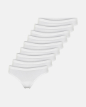 Bambus, String Tanga, 9-Pack, Weiß -JBS of Denmark Women