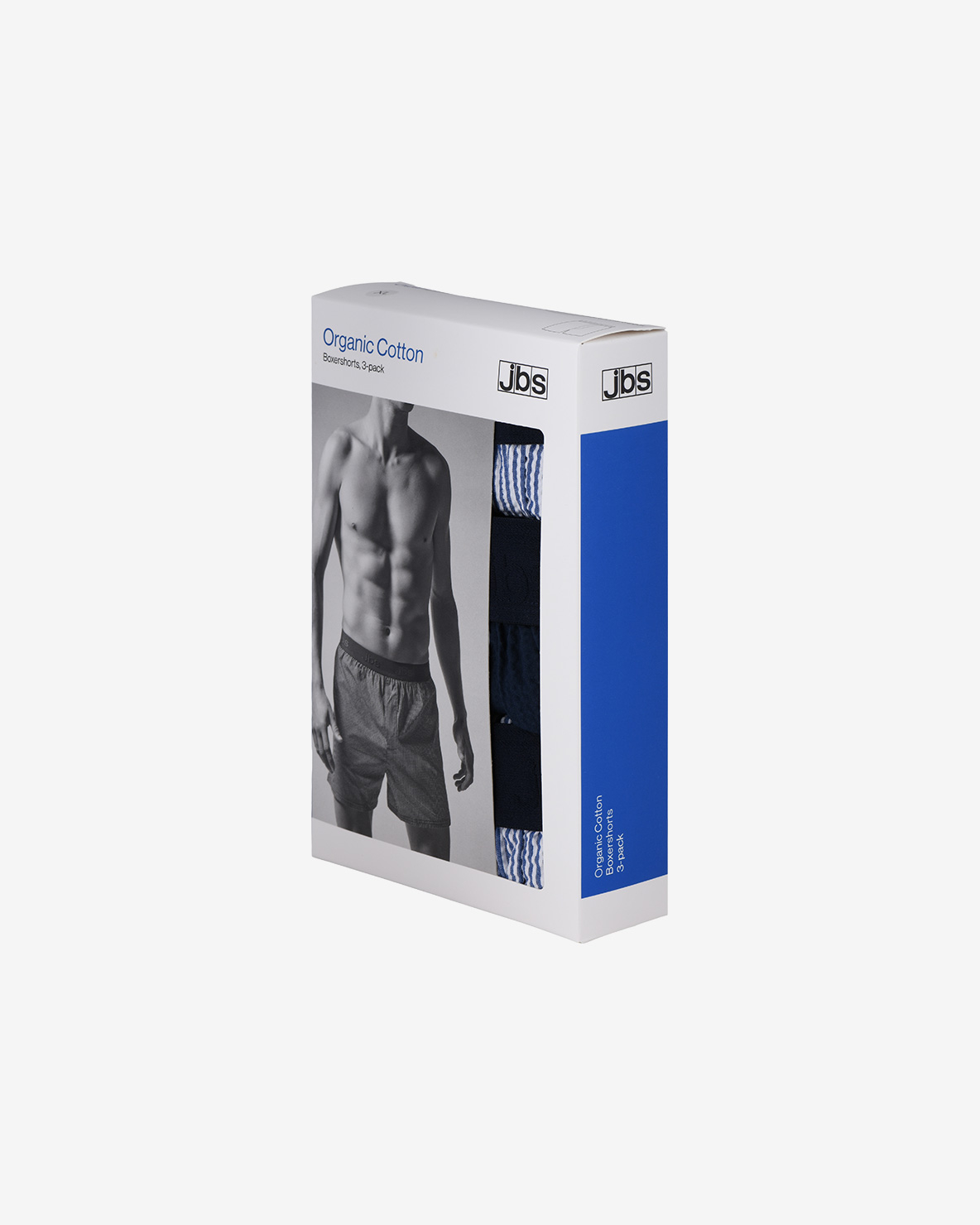 Bio-Baumwolle, Boxershorts, 6-Pack, Mehrfarbig Blau Karo -JBS Bio-Baumwolle, Boxershorts, 6-Pack, Mehrfarbig Blau Karo -JBS
