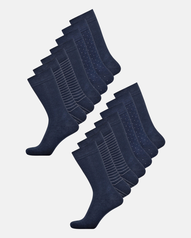 Bambusviskose, Socken, 14-pack, Marine -JBS