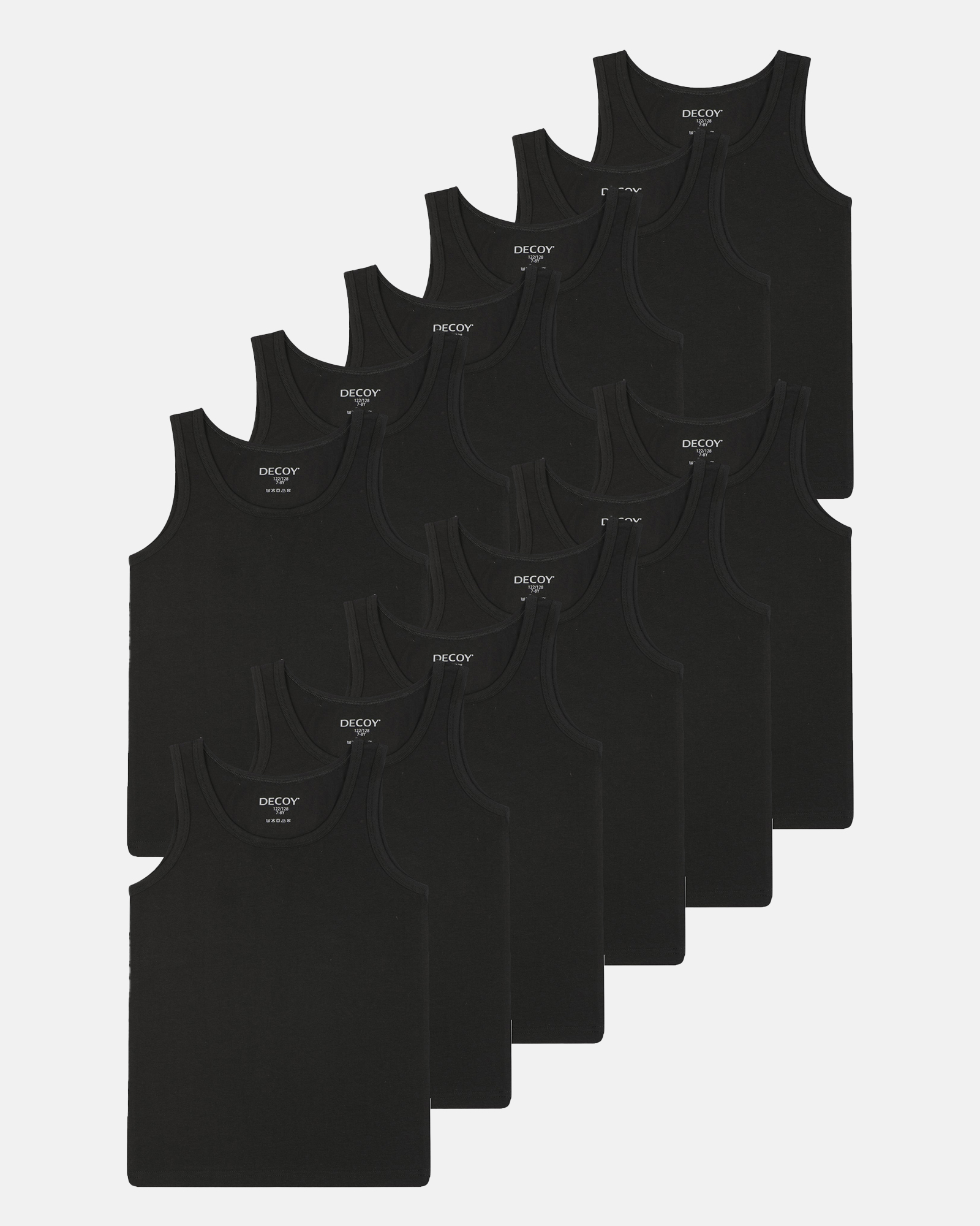 Bio-Baumwolle, Unterhemd Shirt, 12-pack, Schwarz, Mädchen -Decoy Bio-Baumwolle, Unterhemd Shirt, 12-pack, Schwarz, Mädchen -Decoy