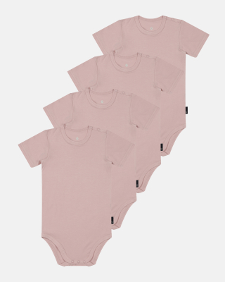 4-pack Bambus, Kurzarm body, Rose