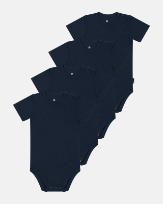4-pack Bambus, Kurzarm body, Navy